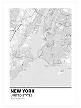 New York Haritası - Art Print